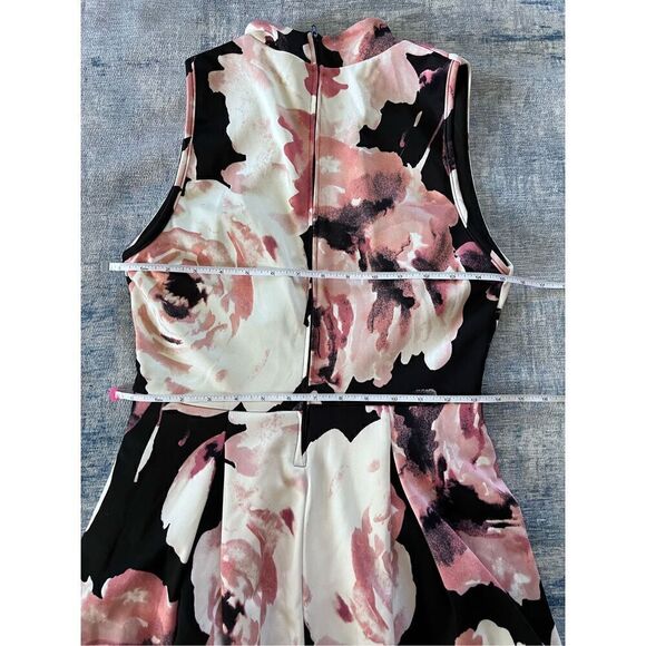 Forever 21 Black Cream Pink High Neckline Sleeveless Mini Dress Large - Picture 5 of 8